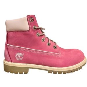 Timberland Pink w/ white boots size 8